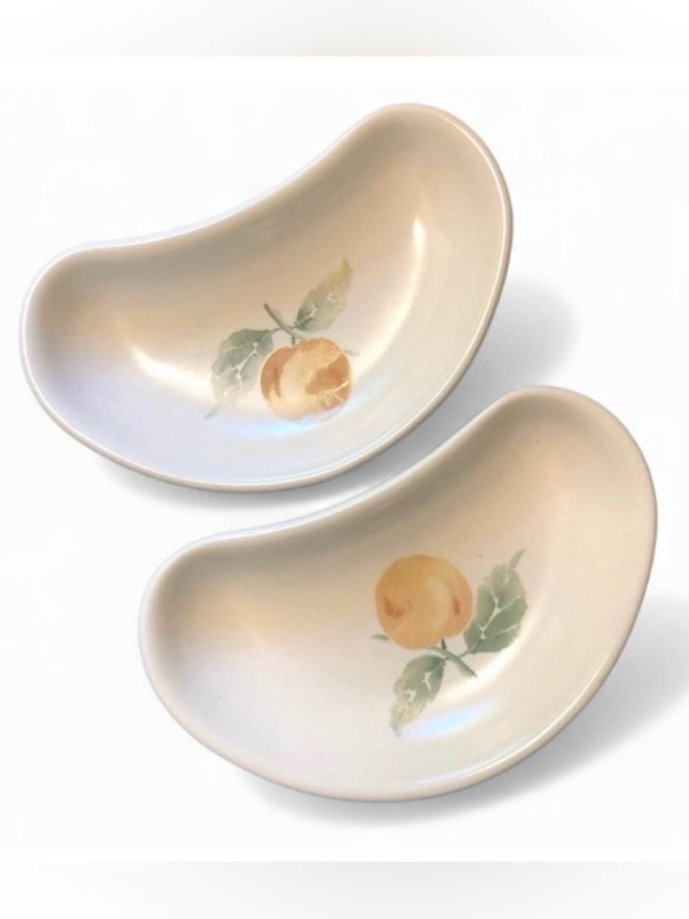 Two Pfaltzgraff Jamberry Crescent Salad Relish Plates - Trinket Dish - USA